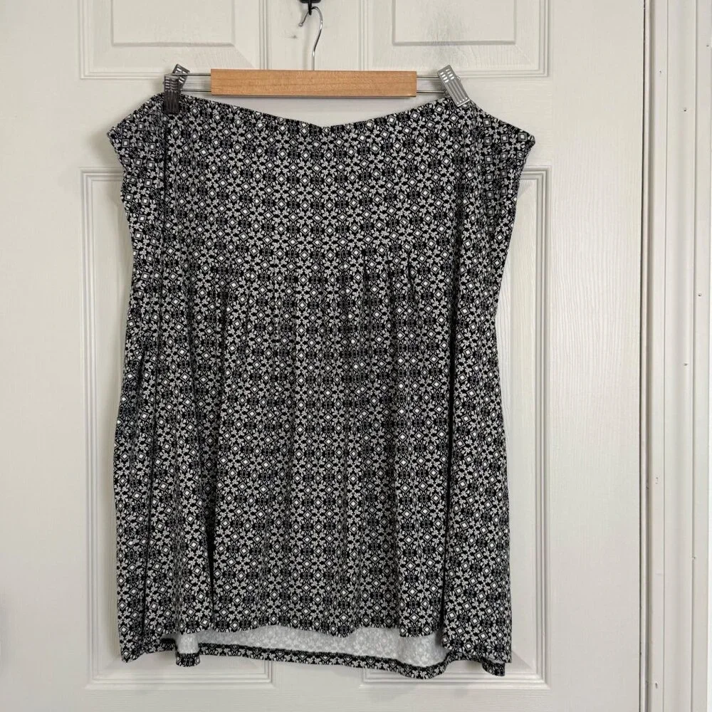 J Jill Skirt Womens 3X Black White Wearever Collection‎ NWT Office Casual